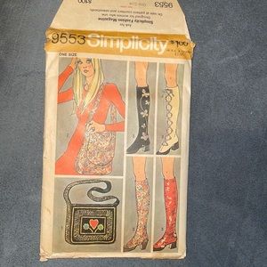 Spats and purse bag pattern Simplicity 9553 vintage